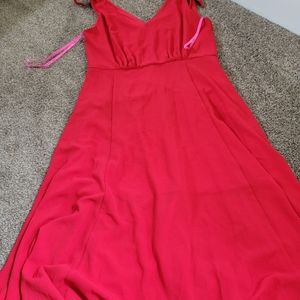 Betsy Johnson red gauzy midi